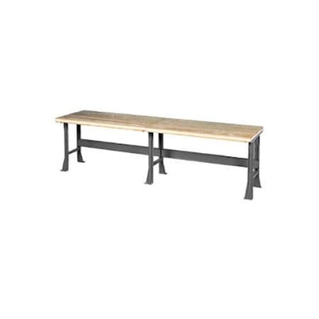 Global Industrial Extra Long Workbench w/ Shop Top Safety Edge, 144inW x 36inD, Gray 488021